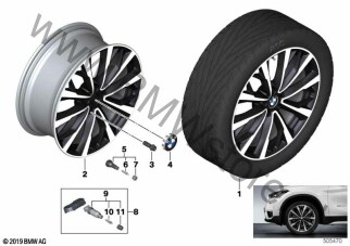 BMW k.st.l.V-Spoke 573 - 19" SZ dla BMW X1 F48 LCI SAV X1 25eX B38X ECE