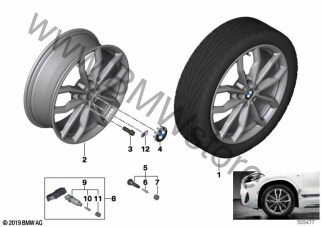 BMW k.st.l.Y-Spoke 711M - 18" SZ dla BMW X1 F48 LCI SAV X1 25eX B38X ECE