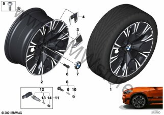 BMW obr.st.l.Aerodynamik 890M - 20" dla BMW iX3 G08 BEV SAV iX3 HA0 ECE