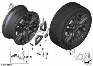 BMW obr.st.l. aerodynamiczna 1027M - 22" dla BMW i iX I20 LCI SAV iX xDrive60 XE2 ECE