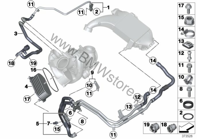 Układ chłodz. turbosprężarki / pow. doł. BMW X5 E70 LCI X5