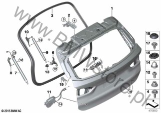 Pokrywa bagażnika dla BMW X1 F48 LCI SAV X1 25eX B38X ECE