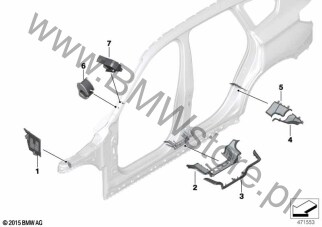 Przegrody profili pustych ramy bocznej dla BMW X1 F48 LCI SAV X1 25eX B38X ECE