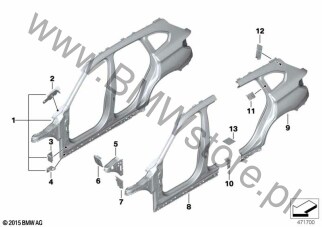 Szkielet boczny dla BMW X1 F48 LCI SAV X1 25eX B38X ECE