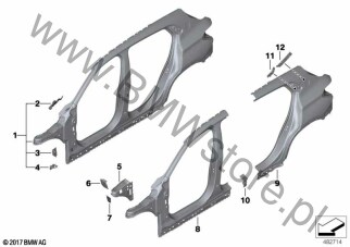 Panel boczny, tylny, prawy (41 00 7467316) na diagramie Szkielet boczny dla BMW X2 F39 X2 16d SAC ECE