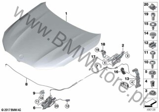 Pokrywa silnika / el.mont. dla BMW 5' G31 Touring LCI BMW ALPINA D5s B57S ECE