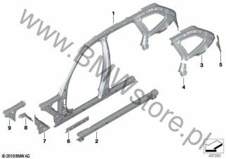 Szkielet boczny, środek dla BMW 3' G21 Touring LCI BMW ALPINA B3 S58T ECE