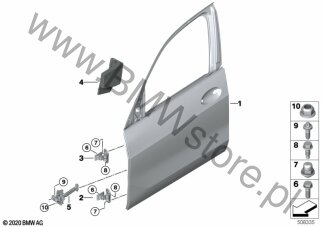 Drzwi przednie, zawias/hamulec dla BMW X7 G07 LCI SAV BMW ALPINA XB7 S68T ECE