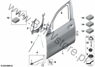 Śruba ISA, poprawiająca gwint (07 12 9907933) na diagramie Drzwi Security, przednie dla BMW X5 G05 LCI X5 M60iX SAV S68T ECE