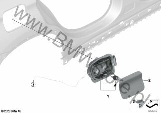 Klapka wlewu paliwa dla BMW X1 F48 LCI SAV X1 25eX B38X ECE