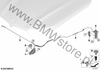 System zamykania pokrywy silnika dla BMW X5L G18 LCI SAV X5 40LiX B58N ECE