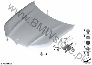 Klapa przednia/Elementy dod. dla BMW X5L G18 LCI SAV X5 40LiX B58N ECE