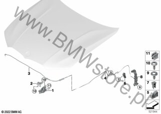 System zamykania pokrywy silnika dla BMW 3' G28 Saloon LCI Limousine 330Li B48D ECE