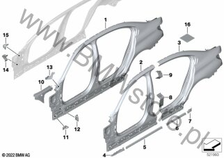 Szkielet boczny dla BMW i3L G28 BEV Saloon Limousine i3 eDrive35L HA0 ECE