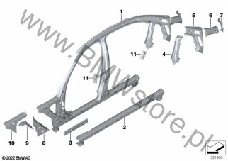 Szkielet boczny, środek dla BMW i3L G28 BEV Saloon Limousine i3 eDrive35L HA0 ECE