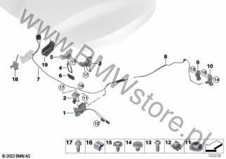 System zamykania pokrywy silnika dla BMW X1 F48 LCI SAV X1 25eX B38X ECE