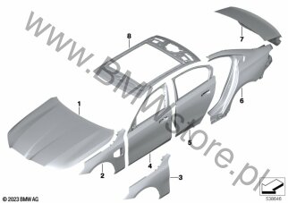 Zewn. pokrycie dla BMW 5' G68 Saloon Limousine 530LiX B48P ECE