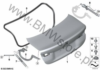 Pokrywa bagażnika dla BMW 4' G82 M4 Coupé LCI M4 CS S58T ECE
