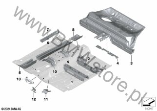 Ścianka działowa bagażnika/elem. podł. dla Mini F65 5-drzwiowy Cooper C B38N ECE