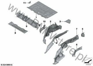 Wnęka koła tylna/elementy podłogi dla Mini F65 5-drzwiowy Cooper C B38N ECE
