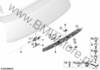 Zamek tylnej klapy na diagramie System zamykania tylnej klapy 