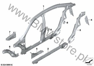 Szkielet boczny, środek dla BMW 2' F78 Gran Coupé 225L B48N ECE