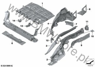 Wnęka koła tylna/elementy podłogi dla BMW 2' F78 Gran Coupé 225L B48N ECE