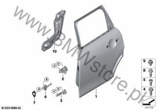 Tylne drzwi - zawias/hamulec drzwi dla Mini F65 5-drzwiowy Cooper C B38N ECE