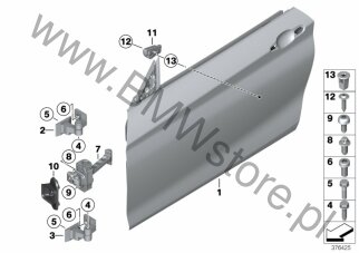Ogranicznik drzwi przednich (51 21 7269354) na diagramie Drzwi przednie, zawias/hamulec dla MS BMW Motorsport M235i Racing Coupé ECE