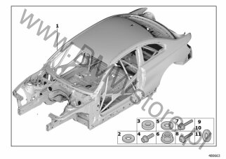 Śruba soczewkowa (51 41 7742155) na diagramie Szkielet karoserii dla MS BMW Motorsport M235i Racing Coupé ECE