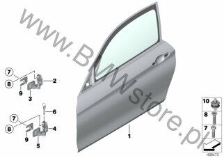 Drzwi lewe (41 50 8431381) na diagramie Drzwi przednie, zawias/hamulec dla MS BMW Motorsport M4 GT4 Coupé USA