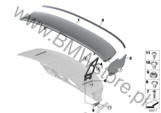 Nakrętka samozabezpieczająca na diagramie Tylne skrzydło BMW Motorsport