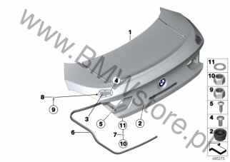 Uszczelka (41 62 8420244) na diagramie Pokrywa bagażnika dla MS BMW Motorsport M6 GT3 Coupé ECE