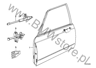 Siłownik pneumatyczny (51 21 1878067) na diagramie Drzwi przednie dla BMW 7' E23 733i Limousine ECE