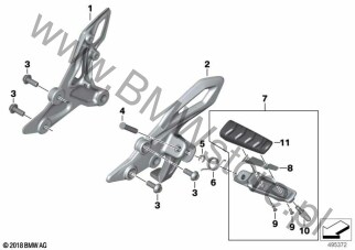 Śruba z łbem walcowym na diagramie Podnóżki przednie 