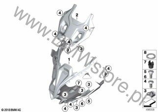 Środkowy element osłony dla BMW K54 R 1250 RS ECE