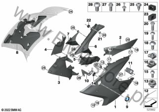 Śruba do karoserii, bez kołnierza na diagramie Tapicerka boczna 