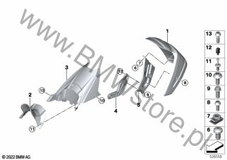Śruba z kołnierzem na diagramie Osłona przeciwbłotna tylna 