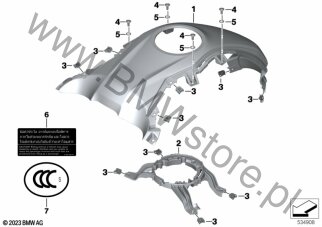Osłona zbiornika środkowa dla BMW K54 R 1250 RS ECE