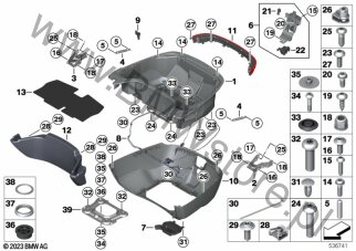 Śruba z łbem walcowym (07 12 9908416) na diagramie Spód kufra centralnego dla BMW K35  R 18 Transcont.  ECE