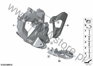 Płyta podnóżków/podnóże przód z lewej dla BMW K81 F 900 GS USA