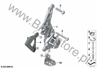 Płyta podnóżków/podnóże przód z prawej dla BMW K81 F 900 GS USA
