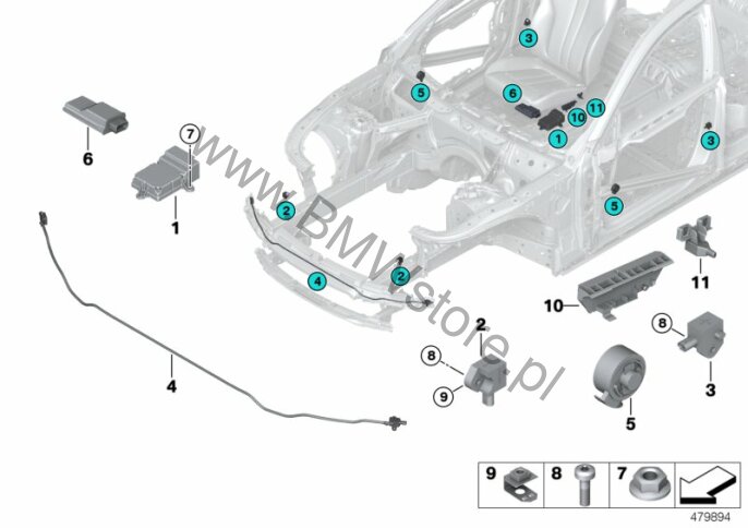 Elem. elektr. poduszki powietrznej BMW X3 G01 X3 18d SAV