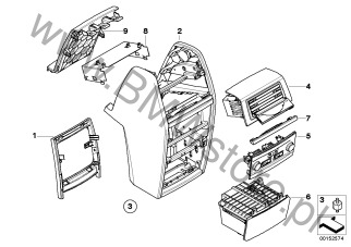 Uchwyt adaptera odtwarzacza DVD (51 18 8038243) na diagramie Konsola środkowa