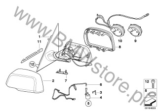Video cable, Japan vision law (51 16 3427528) na diagramie Lusterko zewnętrzne (S430A) dla BMW X3 E83 LCI X3 2.5si SAV ECE