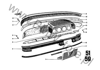 Osłona (51 45 1819269) na diagramie Wspornik przyrządów dla BMW 2.5CS-3.0CSL 3.0CS Coupé ECE