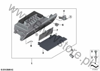 Schowek na rękawiczki (51 16 6969841) na diagramie Schowek na rękawiczki dla BMW X1 F48 X1 16d B37 SAV ECE