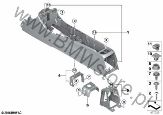 Konsola środkowa (51 16 9335196) na diagramie Konsola środkowa dla BMW X2 F39 X2 16d SAC ECE
