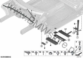 Śruba sześciokątna (07 11 9906977) na diagramie Usztywnienie nadwozia dla BMW X2 F39 X2 16d SAC ECE