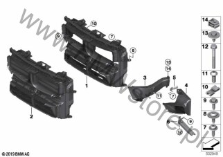 Kanał powietrza (51 74 8493431) na diagramie Prowadnice powietrza dla BMW X1 F48 LCI X1 25eX SAV B38X ECE